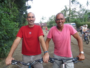 Me and Al getting ready for the great downhill coast