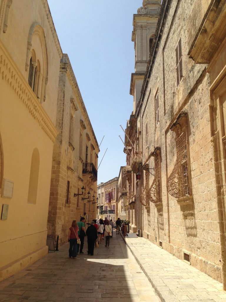Street scene in Mdina (which means, appropriately, walled city)