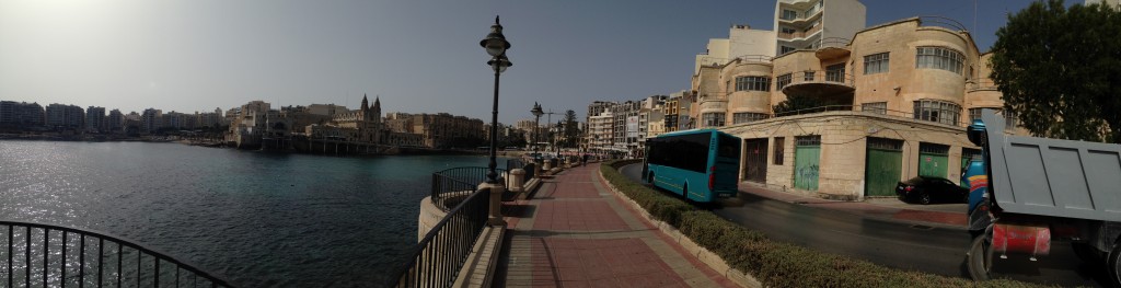 Our new home there on the right, with the harbor right across the street. You can see where our sun deck would be, with its million-dollar view. Like I said, I learned how to use the panorama feature in my iPhone....