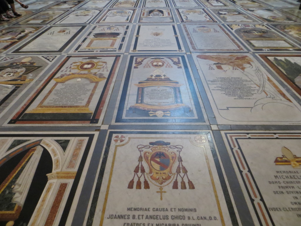St. Paul's Cathedral in Mdina was beautiful. This is the floor, wall-to-wall with tombs.