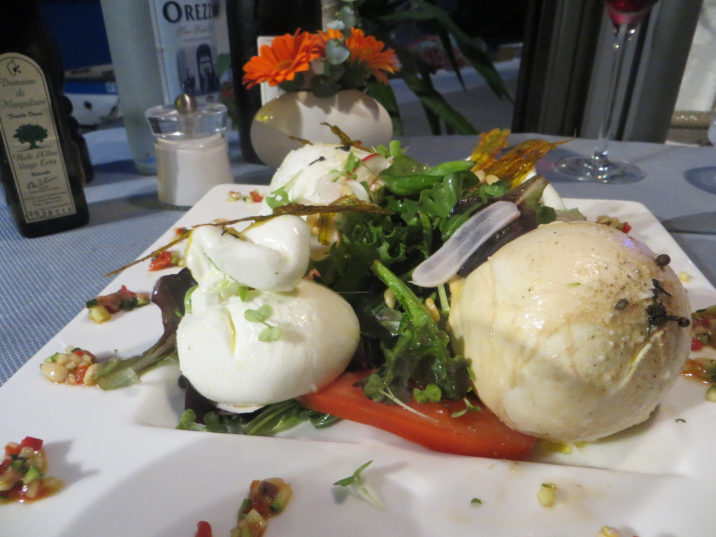 Food remains a key component of our travels. This was a (big) sample of four different fresh mozzarellas that we shared. Quite the treat!