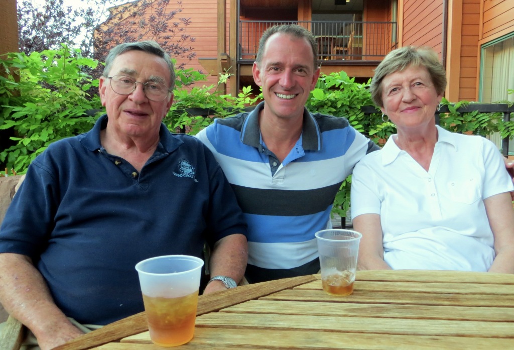 Mark with his parents on our first evening in Utah