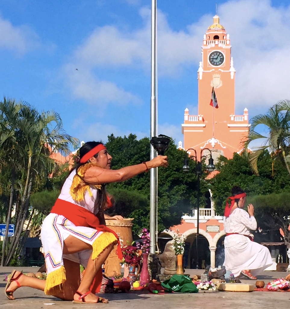 The Plaza Grande is in the heart of the city, and on Sunday morning there was a traditional (or at least I assumed it was traditional...) religious ceremony. Or at least I assumed it was religious...