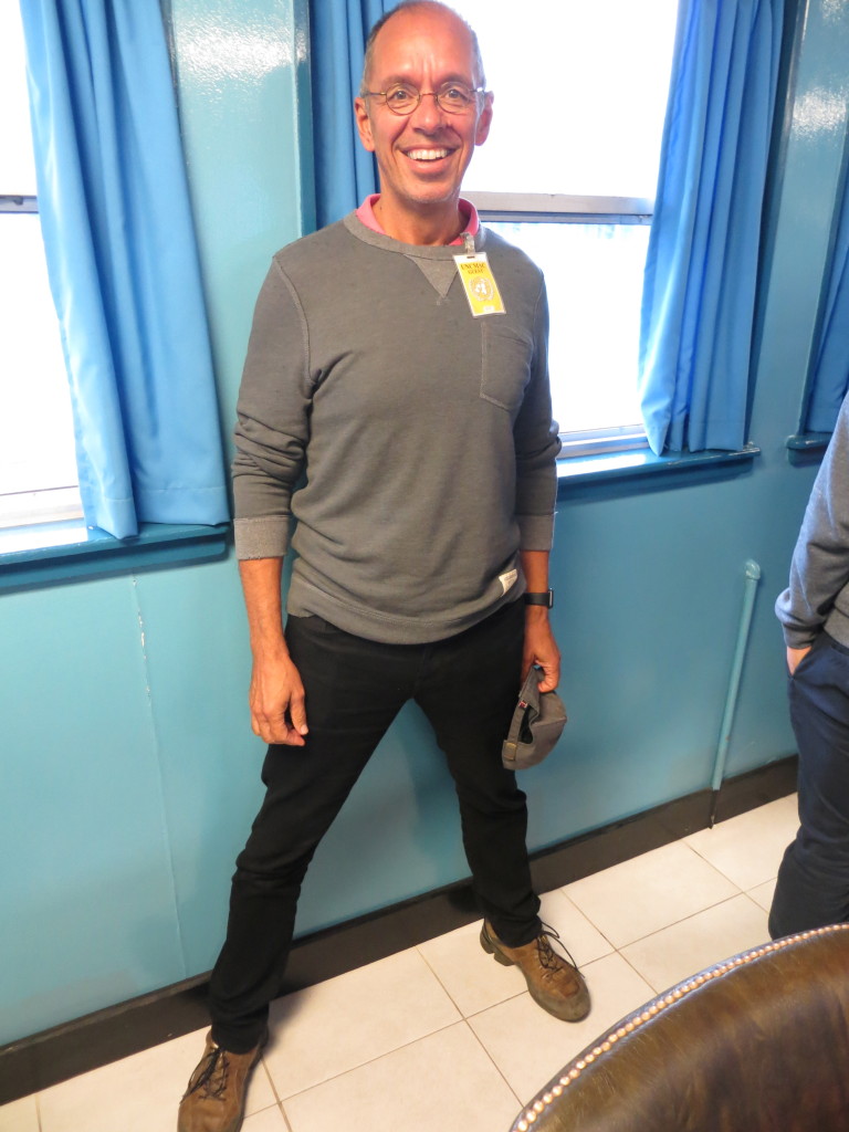 Here I am in the Joint Security Area straddling the border. My left foot is in South Korea, my right foot in the North.