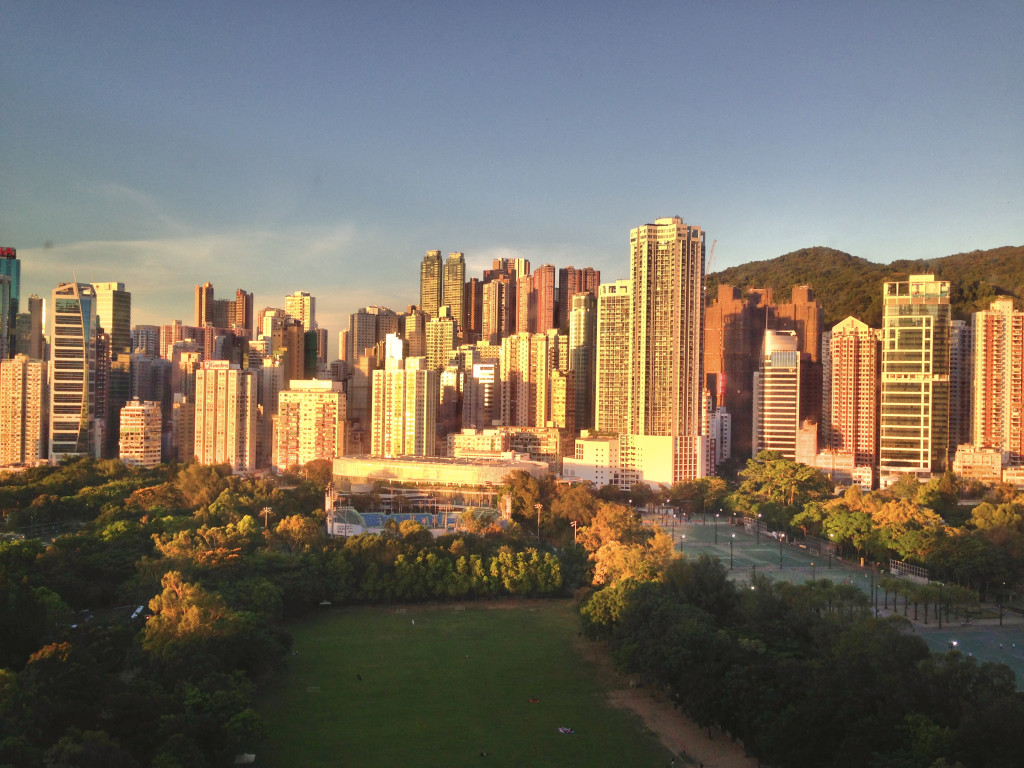 Our first couple days in Hong Kong were sunny, but I was just curled up miserable in bed. After a couple days here in the midst of Hong Kong we moved across the bay to Kowloon where the hotel rooms were bigger and much cheaper.
