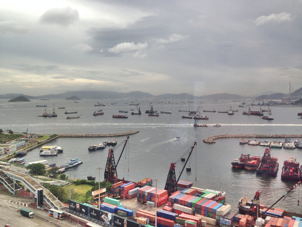 The view from our second hotel, this time in Kowloon. We looked at this a lot over our week there, neither of us really able to do anything beyond take the elevator to the mall below us for lunch and then dinner. Great fun.