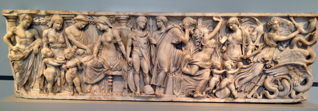 A second-century Roman sarcophagus telling the story of Medea. Part of what I loved about this museum was that the descriptions were really helpful, showing how each character there is doing something to demonstrate a particular part of the story.