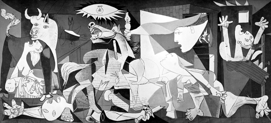 This photo can't possibly do Guernica justice. And it's worth pointing out that the piece is massive: over 11 feet high and over 25 feet wide. Powerful stuff.