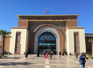 The Marrakech train station, a gleaming and beautiful example of Moorish architecture. Have I mentioned how much we enjoy traveling by train?