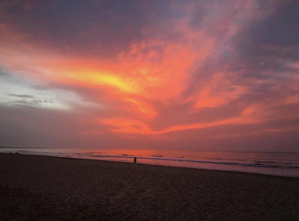 Sunset in The Gambia. If you look way off in the distance you can see Boston!