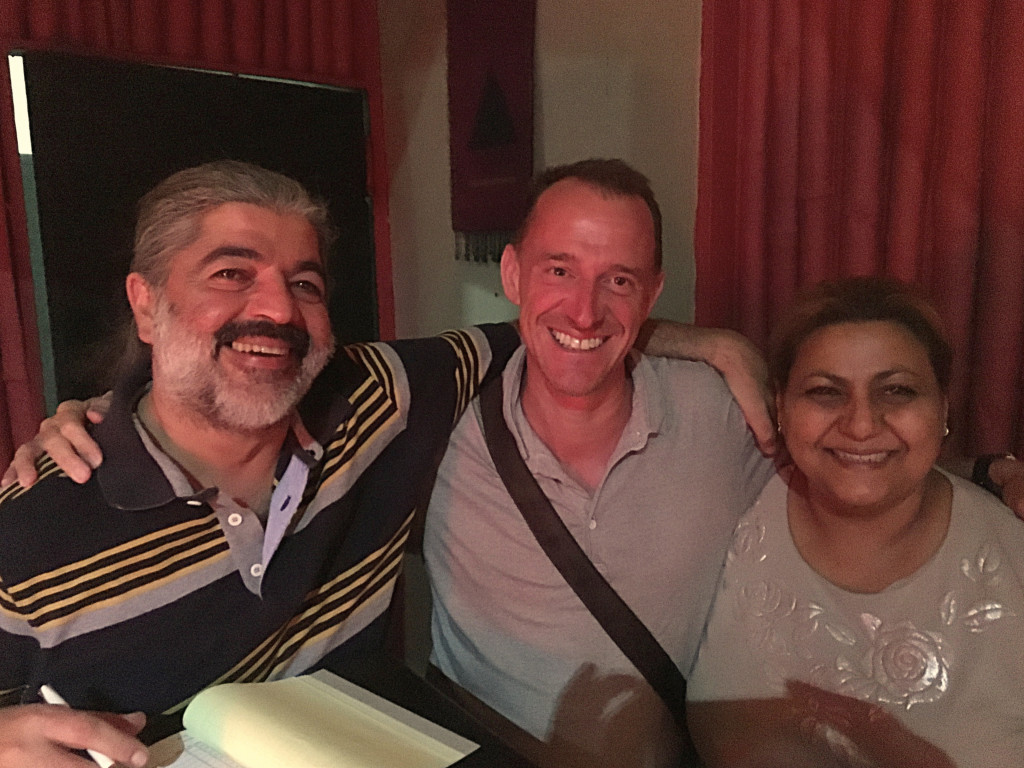 Mark with Kazeem & Miranda, owners of a great Lebanese restaurant in town. By our third visit they seemed like old friends. Mark had pictures of the food, but ...