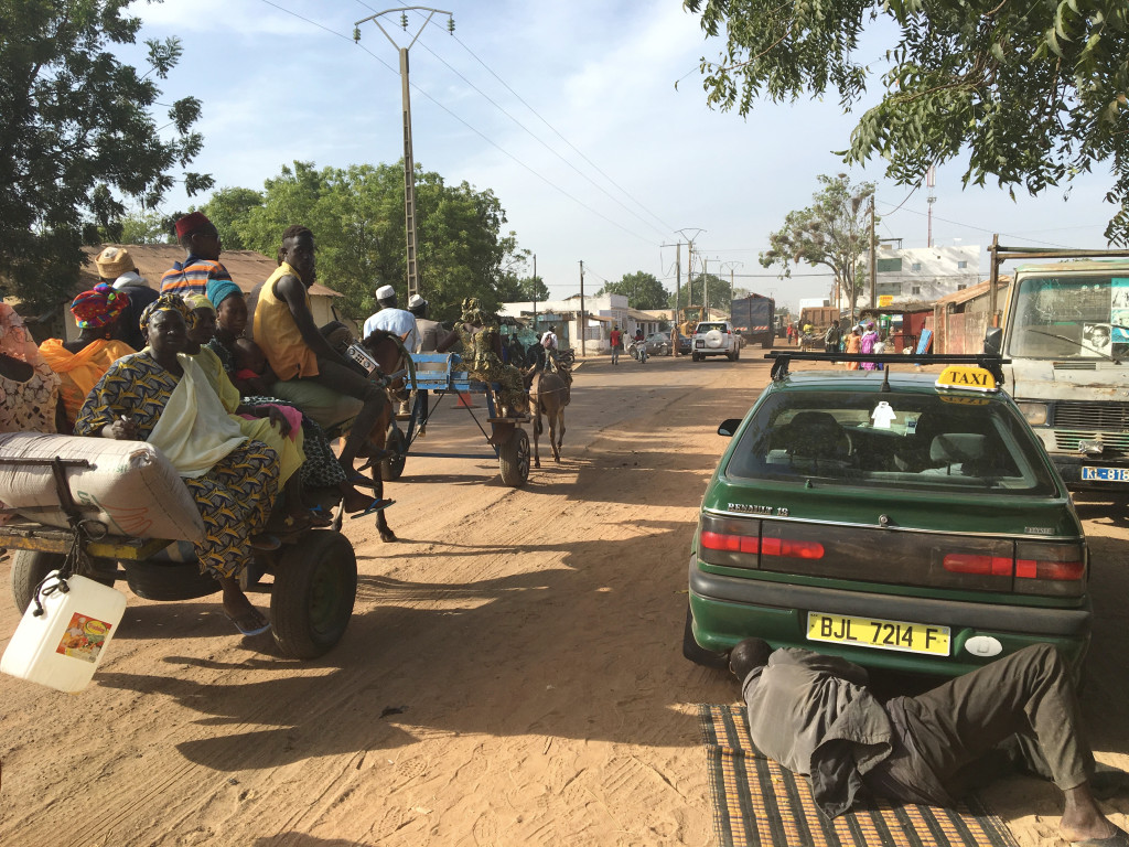 We passed through one dusty town as the Saturday Market was hitting its stride. Our car there needed some repairs as the bumpy roads had dislodged the exhaust pipe. You'll notice that that most people get their goods to the market on horse- or donkey-pulled carts, as people have been doing here for many, many years.