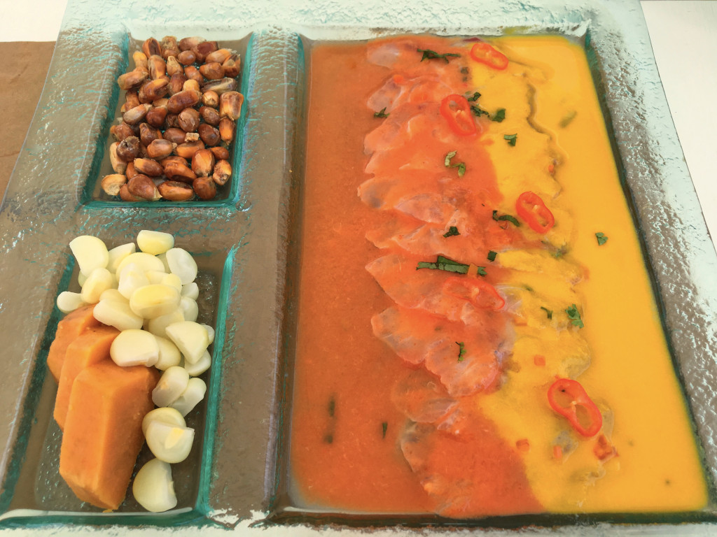 And a plate of tiridito, a variation of ceviche with Japanese hints