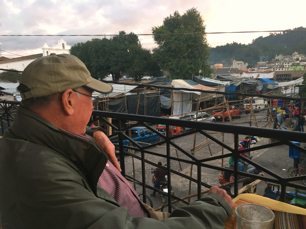 I love this one - Mark spent part of a late afternoon having coffee with his parents on a second story balcony watching the locals set up their stalls for Sunday's market