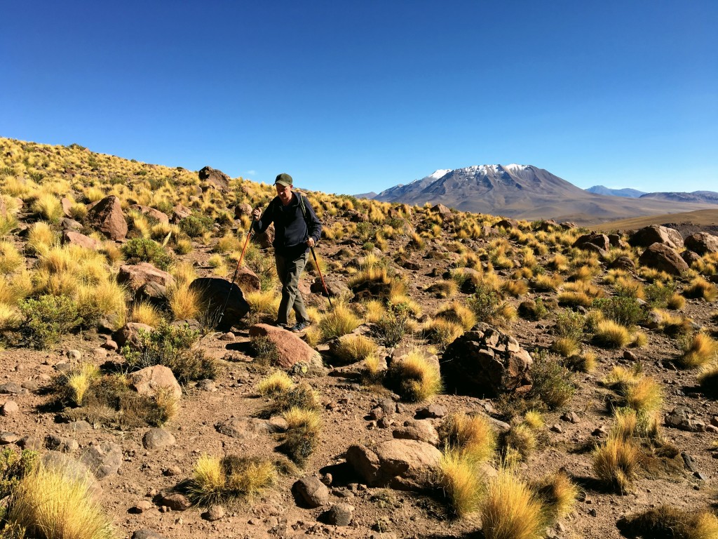 Mark making his way through the very high trails in the Atacama Desert