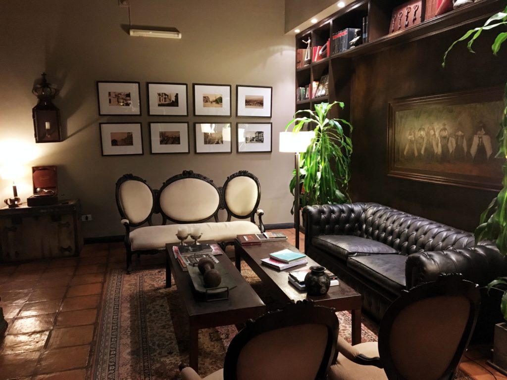 And finally, we had a great hotel in Salta, the Legado Metico, set in a grand old mansion. For $150 a night our room was huge and the public space included a couple beautiful reading areas like this.