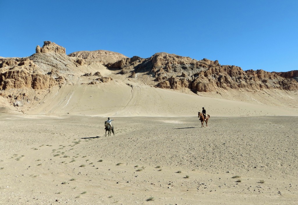That's some dry terrain we're riding through