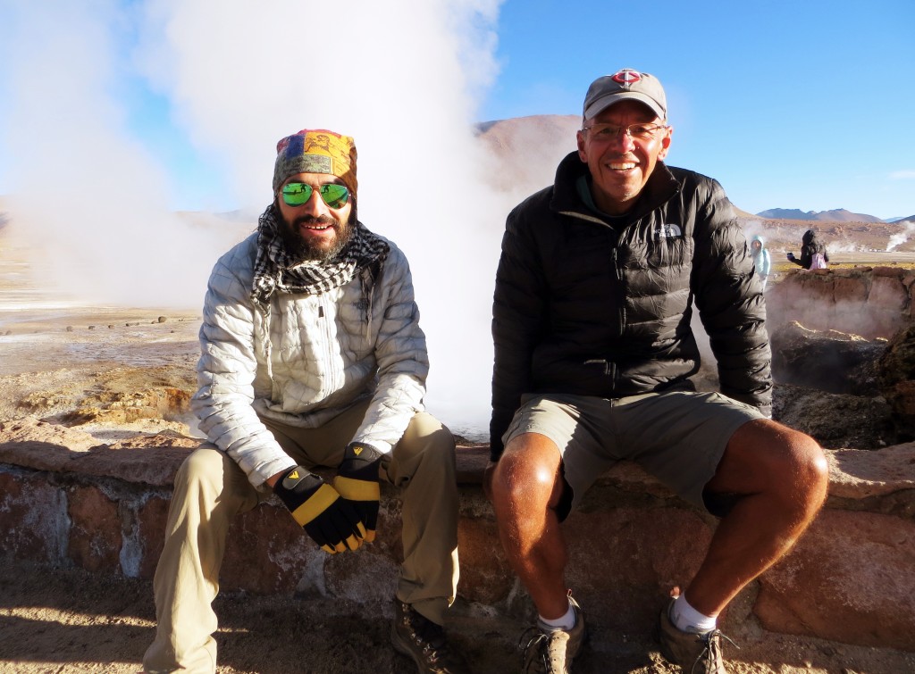 Me and our guide Danilo sitting in front of one of El Tatio's many geysers. I was careful not to lean too far back…