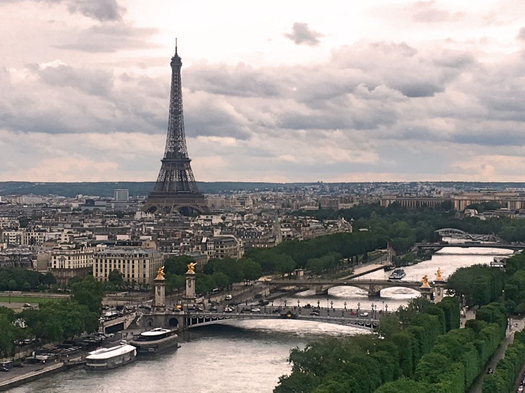 In case you weren't sure we were really in Paris, this should dispel your doubts. There's a big ferris wheel set up in Place de la Concorde, from which we had this view.