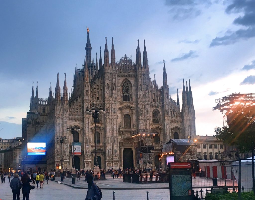 We only had a few hours in Milan, but our walk to dinner took us past the glorious cathedral, the Duomo