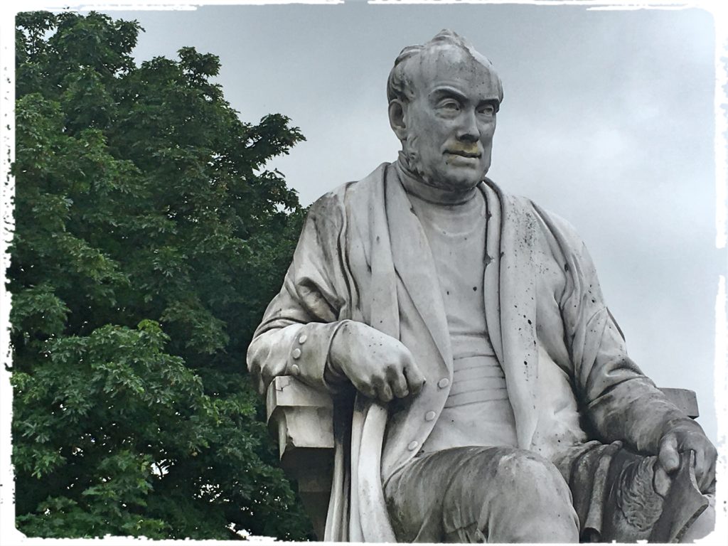 Onetime Trinity Provost George Salmon. When he took office in 1888 he swore that women would be admitted to Trinity over his dead body. In 1904, though, he was forced to sign the documents admitting women … and proceeded to die shortly thereafter. Who said there's no justice in the world?