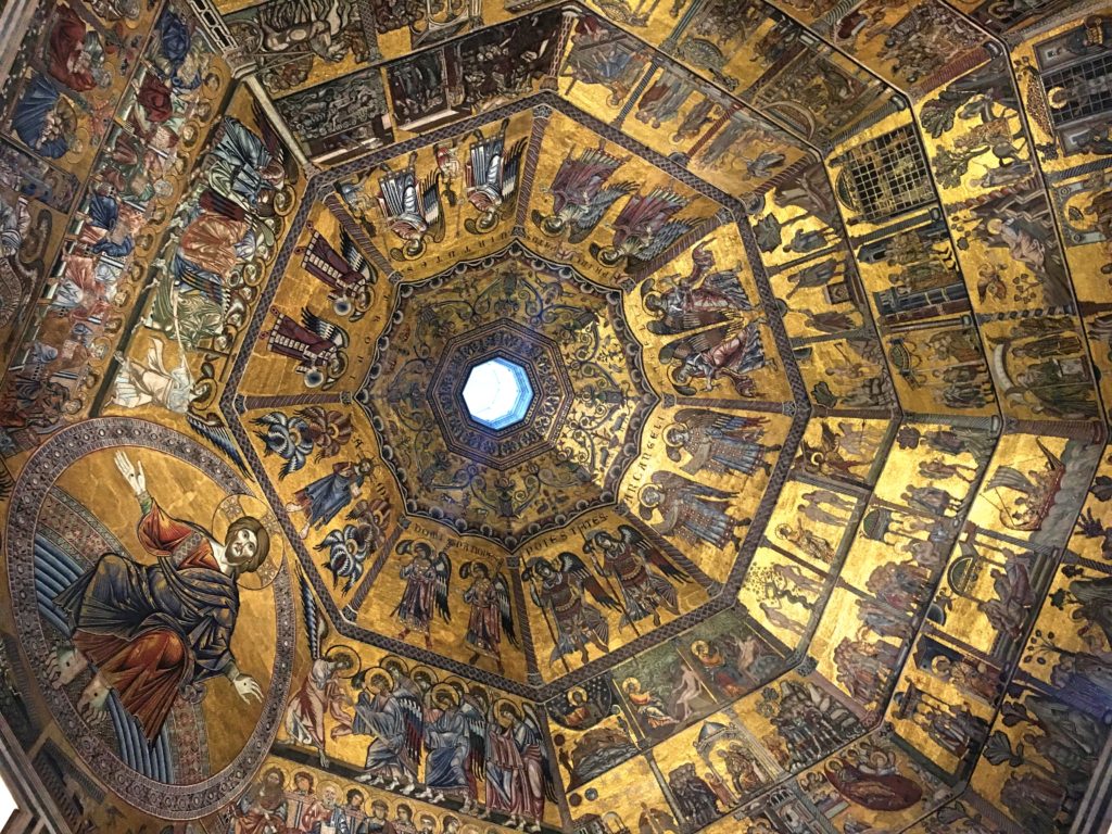 The Baptistry, dating from the early 12th century, is the oldest part of the cathedral complex. This is the ceiling, clearly Byzantine, with no signs yet of the Renaissance to come.