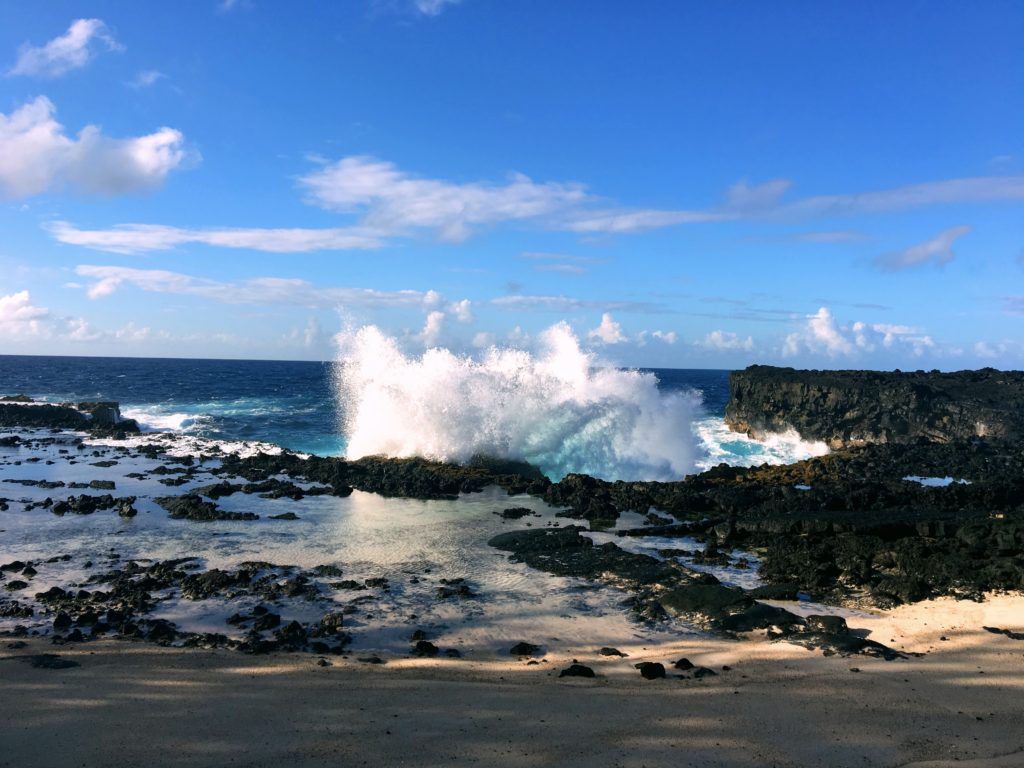 Our hotel was modest, but it was right on the coast (actually, pretty much everything in America Samoa is right on the coast). It's a rocky coast with lots of steep cliffs, so there was some great crashing wave action. Made for a pretty glorious place to sit and read and watch the ocean move.