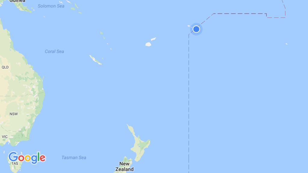 If you're wondering just where we were, that blue dot is American Samoa. The dashed line is the International Date Line, so you get a sense of just how close we were to tomorrow.
